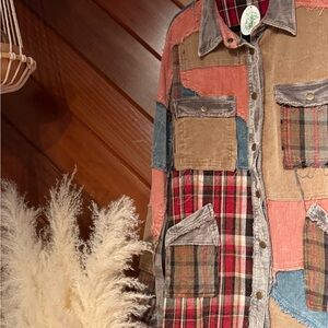 Oli & Hali Patchwork Corduroy Shacket